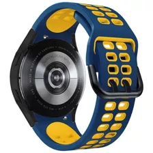 Pulseira Esportiva Para Galaxy Watch 4/5/6 Azul Com Amarelo