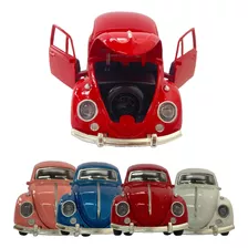 Carrinho De Metal Fusca Abre Porta Capô Flexão Envio Hj