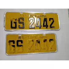 Placa Amarela Veículo Antiga Original Tapejara Gs2442