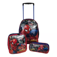 Mochila Infantil Kit Homem Aranha Spider Man Venom Marvel 