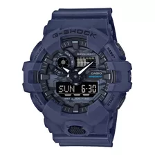 Reloj Casio Hombre G-shock Ga-700ca-2a Antigolpe Sumergible Color De La Malla Azul Color Del Bisel Azul Color Del Fondo Negro