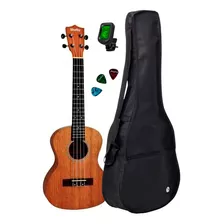 Ukulele Tenor Shelby Su25m Stnt Mogno Com Kit Cor Marrom-claro