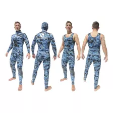 Roupa Onda Sports Neoprene Std Jardineira Camo Blue **3mm**