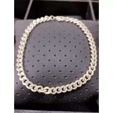 Pulsera Tejido Cubano 19cm En Plata Fina .925 De 4mm