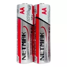 Pilas Aa Recargables Netmak 2700mah Blister X 2u Ni-mh