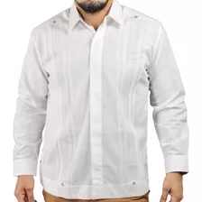 Guayabera Yucateca Blanca Itzamná Lino Real Manga Larga