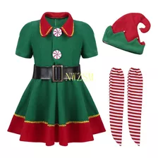 Disfraz Navideño De Santa Claus Para Niñas Elf Girls