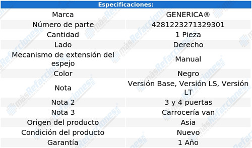 Espejo Express Van 2003-2004-2005-2006-2007-derecho Cdr Foto 2