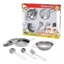 Kit Cozinha Infantil De Inox Panela E Panelinha 5pçs