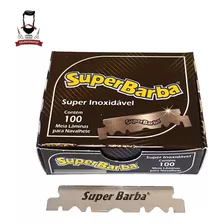 Lâmina De Barbear Super Barba Black Inox Com 100 Metades