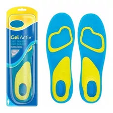 Palmilha Gel Silicone Ortopédica Anti Impacto Dores No Pé Cor Azul/amarelo Tamanho Da Palmilha 39/42 Feminina