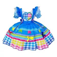 Vestido Infantil Festa Junina Meninas Luxo Junino Caipira