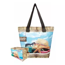 Bolsa Moda Praia Necessaire Feminina Estrela Mar Magic 083