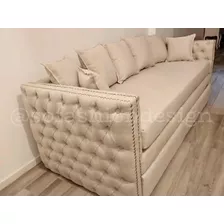 Diván Cama Chesterfield Cubo Con Carrito Colchón Incluido