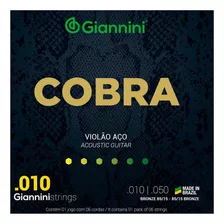 Encordoamento Giannini Cobra 010 P/ Violão Aço