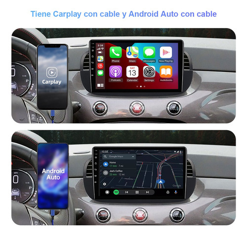 Estreo 2+32g Negro Para Fiat 500 2007-2015 Gps Carplay Wifi Foto 4