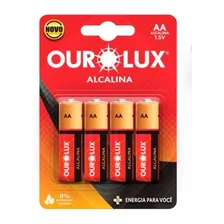 Pilha Padrão Alcalina 1 Cartela Com4 Unid. Ourolux Já