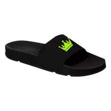 Chinelo Slide Masculino Personalizado Basico Coroa Verde