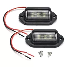 2 Luz De Placa Carro 6 Leds Caminhão Carretinha 12v 24v