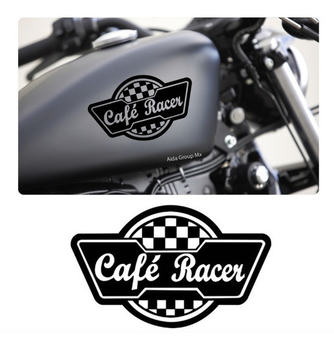 2 Calcomanas Para Motocicleta Logo Cafe Racer