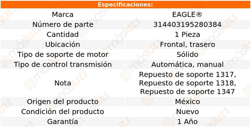 (1) Repuesto Soporte Motor Del, Tras 9-3 2.8l 6 Cil 06/09 Foto 3