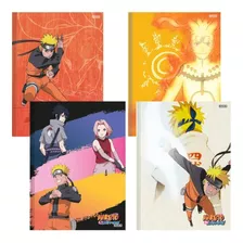 3 Cadernos Brochurão 96 Fls Naruto + 1 Caderno 1/4 48 Fls