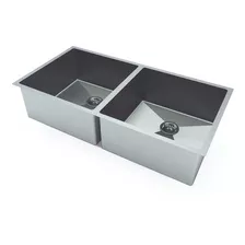 Cuba Para Cozinha Dupla Inox Dos Hermanos Cor Inox Escovado