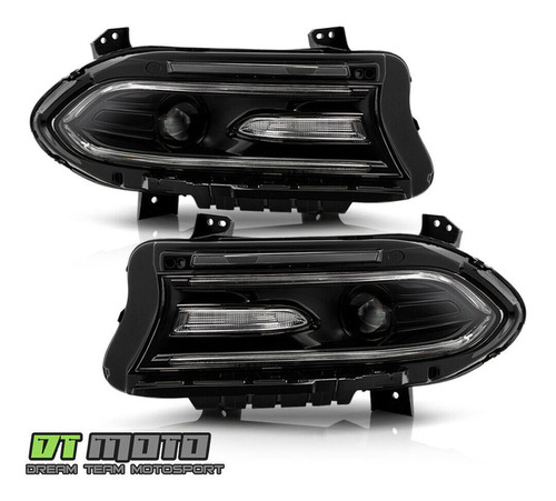 Par Faros Negro Led Drl Dodge Charger Daytona 2019 5.7l Foto 3