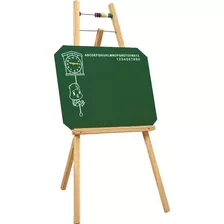 Quadro Lousa Infantil Alfabeto Contador 47x94 Escolar Tripé Cor Verde