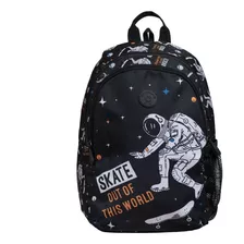 Mochila De Niños Playground Saxoline Color Negro Astronuta