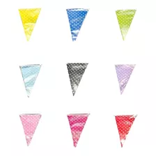 Dada® Guirnalda Banderin Triangulo 10pcs/ 3m Color Con Punto