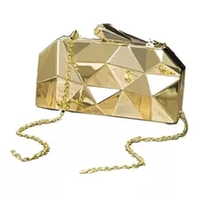 Bolsa Clutch Feminina Festa Prata Preta Gold Rosê Geometrica