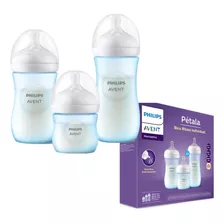 Kit Triplo Mamadeiras Pétala 3.0 Azul - Scd838/29 Avent