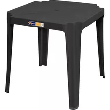 Mesa Plástica Quadrada 70 X 70 Cm - Coruripe Solplast Cor Preto