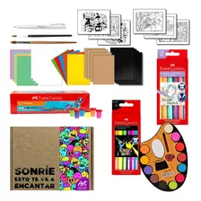 Art Box +5 Años - Kit De Arte - Niño Niña Pinturas Hojas Etc
