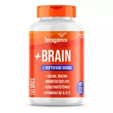 + Brain, Triptófano 600 Mg, 60 Cps De Colina Relax, Focus, Biogens