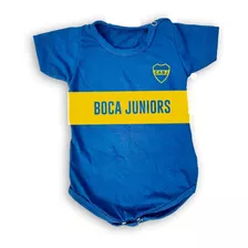 Body Bebe Azul Camiseta Boca Juniors C/ Nombre Personalizado