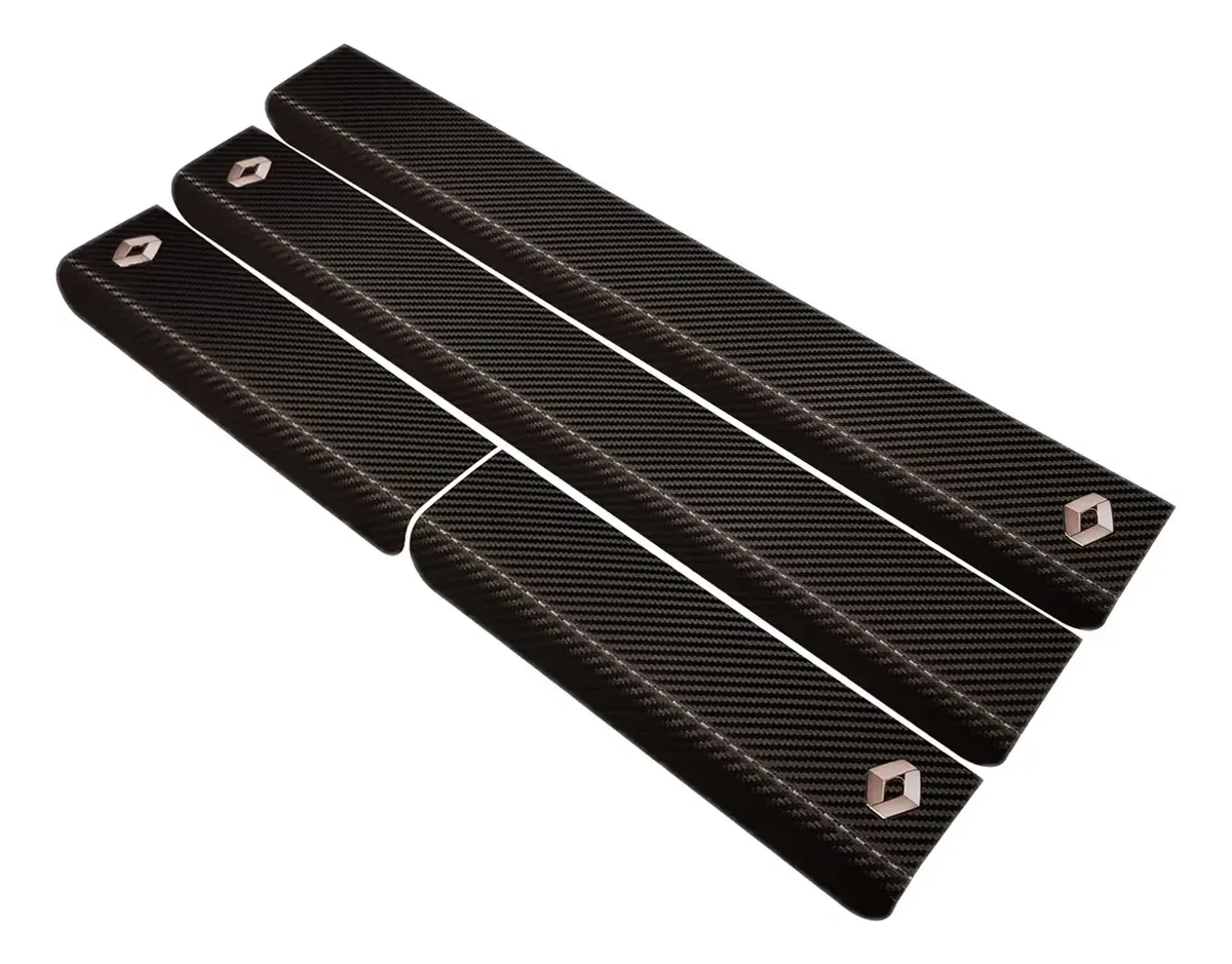 Cubre Zocalos Carbono Renault Duster Logo Resinado
