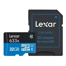Memoria Lexar Micro Sdhc 633x 32gb 95mb C/adaptador Class10