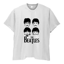 Camiseta Masculina Plus Beatles Rostos Até G6 Tamanho 64