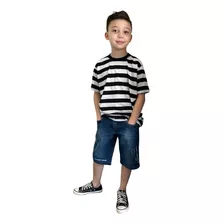 Camiseta Infantil Listrada Stecchi Kids Black