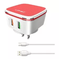 Cargador Rapido + Cable Tipo C Quick Charge 3.0 2 Puerto Usb