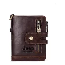 Cartera Billetera Para Hombre Monedero Cuero Genuino Jeep