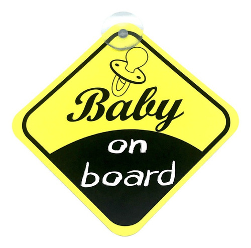 Letrero Baby On Board Polipap Con Ventosa Para Auto Foto 2