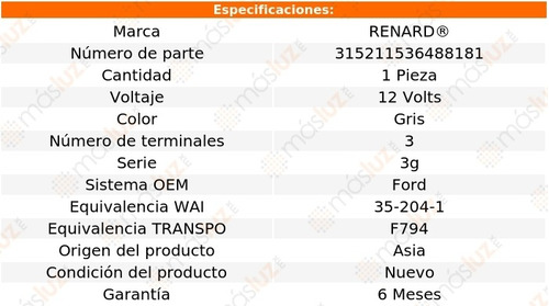 Regulador Alternador Mercury Topaz 4 Cil 2.3l 91/94 Foto 2