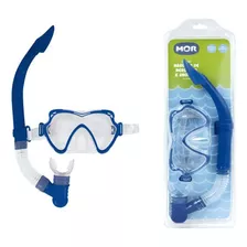 Kit Mergulho Conjunto Mascara E Snorkel Tira Regulavel Mor Cor Azul