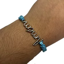 Pulseira Macramê Amém Azul