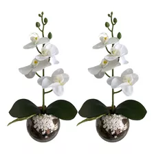 Plantas Decorativas Kit Com 2 Belos Vasos Arranjo Artificial