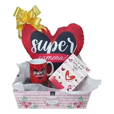 Kit De Amor Almofada E Caneca Cesta De Presente Romântico