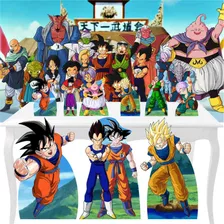 Combo Ouro Dragon Ball Z Totem Painel Display Festa